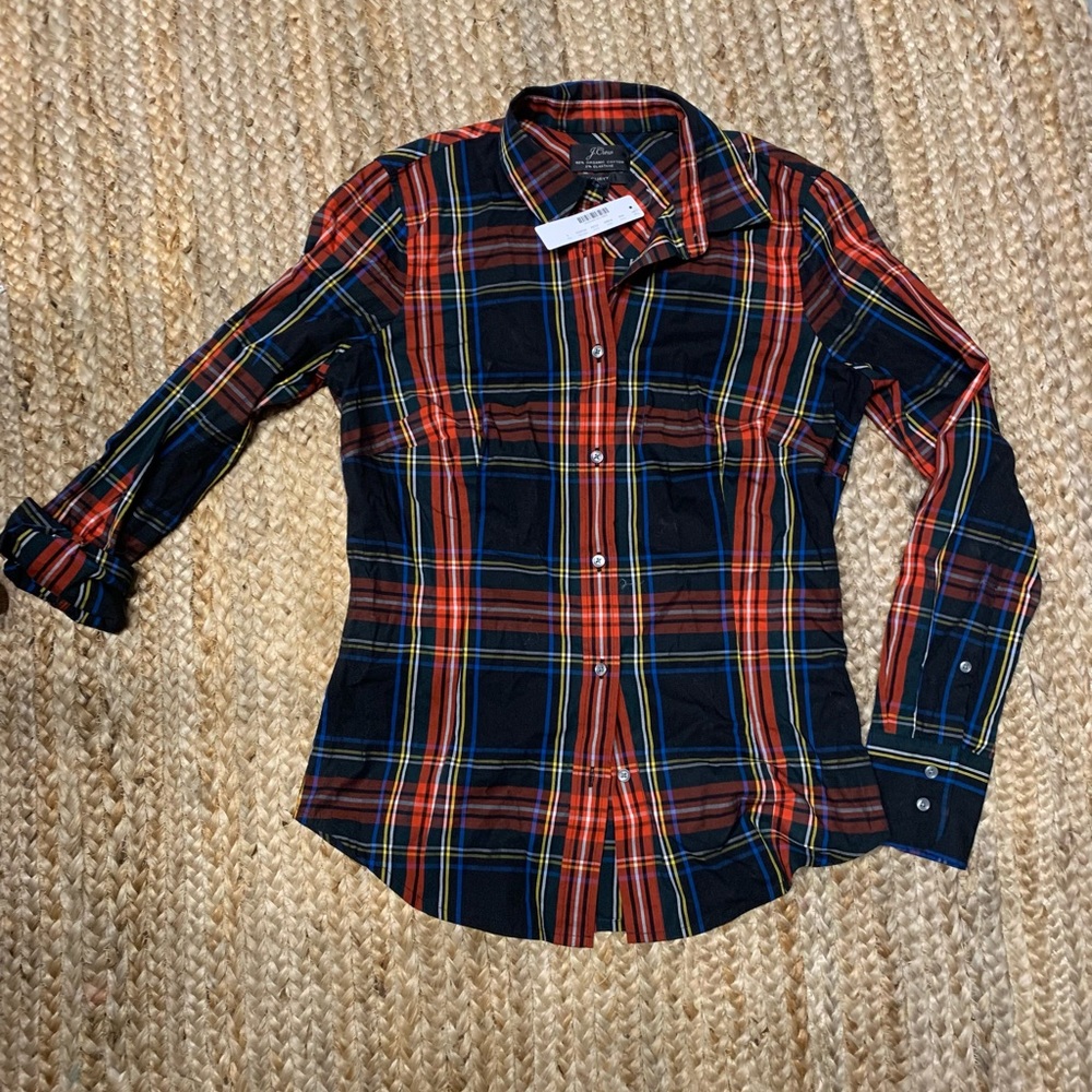 J. crew button up plaid shirt